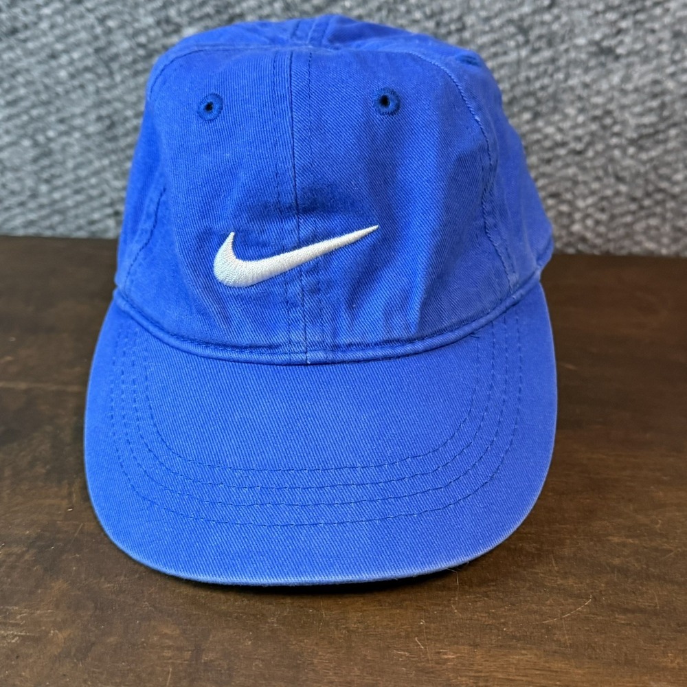 Nike Kids Youth Adjustable Hat 4-7 Baseball Cap Royal Blue Swoosh Logo Little